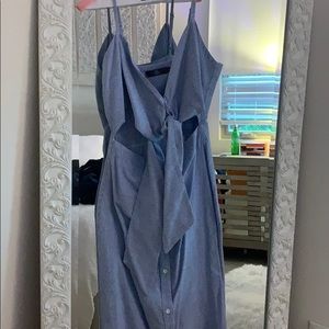 Blue and white stripe dress